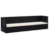 Outdoor Lounge Bed with Cushion & Pillows Poly Rattan Black