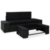 alt="3 Piece Garden Lounge Set Poly Rattan Black"