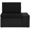 3 Piece Garden Lounge Set Poly Rattan Black