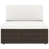 2 Piece Garden Lounge Set Poly Rattan Brown