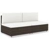 alt="Sectional Sofa 2-Seater Poly Rattan Brown"