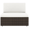 Sectional Sofa 2-Seater Poly Rattan Brown