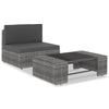 alt="2 Piece Garden Lounge Set Poly Rattan Grey""