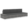 alt="Sectional Sofa 3-Seater Poly Rattan Grey"