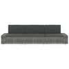 Sectional Sofa 3-Seater Poly Rattan Grey