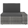 Sectional Sofa 3-Seater Poly Rattan Grey
