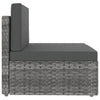 Sectional Sofa 3-Seater Poly Rattan Grey