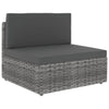 Sectional Sofa 3-Seater Poly Rattan Grey