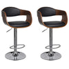 alt="Bar Stools 2 pcs Black Bent Wood and Faux Leather"