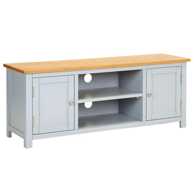 alt="TV Cabinet 120x35x48 cm Solid Oak Wood"