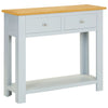 alt="Console Table 83x30x73 cm Solid Oak Wood"