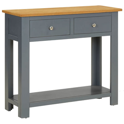 alt="Console Table 83x30x73 cm Solid Oak Wood"