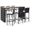 alt="7 Piece Outdoor Bar Set with Cushions Poly Rattan Black"