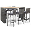 alt="7 Piece Outdoor Bar Set with Cushions Poly Rattan Grey"