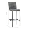 9 Piece Outdoor Bar Set Poly Rattan and Acacia Wood Grey