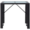 5 Piece Outdoor Bar Set Poly Rattan and Glass Black