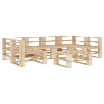 alt="7 Piece Garden Lounge Set Pallets Wood"