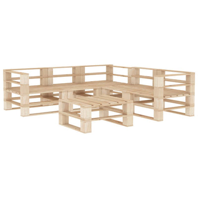 alt="6 Piece Garden Lounge Set Pallets Wood"