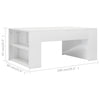 Coffee Table High Gloss White 100x60x42 cm Chipboard