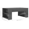 Coffee Table High Gloss Grey 100x60x42 cm Chipboard