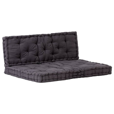 alt="Pallet Floor Cushions 2 pcs Cotton Black"
