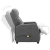 Massage Recliner Light Grey Fabric