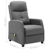Massage Recliner Light Grey Fabric
