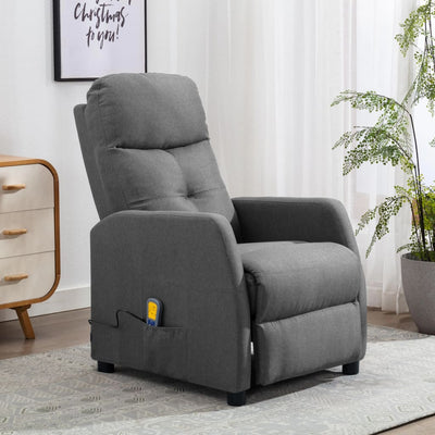 alt="Massage Recliner Light Grey Fabric"