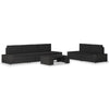 alt="6 Piece Garden Lounge Set Poly Rattan Black"