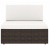 5 Piece Garden Lounge Set Poly Rattan Brown