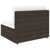 5 Piece Garden Lounge Set Poly Rattan Brown