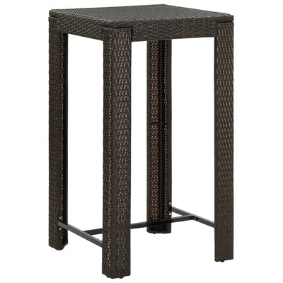 alt="Garden Bar Table Brown 60.5x60.5x110.5 cm Poly Rattan"
