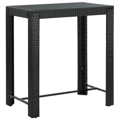 alt="Garden Bar Table Black 100x60.5x110.5 cm Poly Rattan"