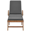 Sun Loungers with Cushions 2 pcs Solid Teak Wood Dark Grey