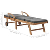 Sun Loungers with Cushions 2 pcs Solid Teak Wood Dark Grey