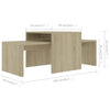 Coffee Table Set Sonoma Oak 100x48x40 cm Chipboard