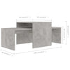 Coffee Table Set Concrete Grey 100x48x40 cm Chipboard