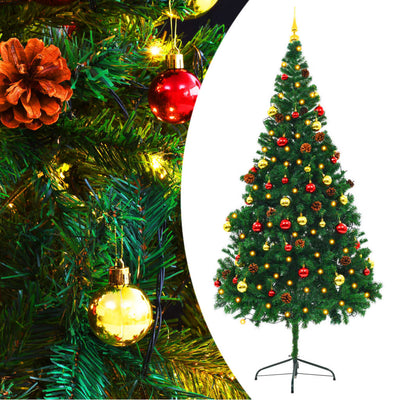 alt="Artificial Christmas Tree with Baubles and LEDs Green 210 cm"