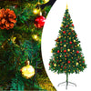 alt="Artificial Christmas Tree with Baubles and LEDs Green 210 cm"