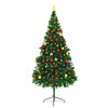 Artificial Christmas Tree with Baubles and LEDs Green 210 cm