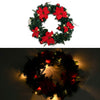 Christmas Wreath with LED Lights Green 60 cm PVC