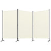 3-Panel Room Divider Cream White 260x180 cm