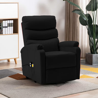 alt="Stand-up Massage Recliner Black Faux Leather"
