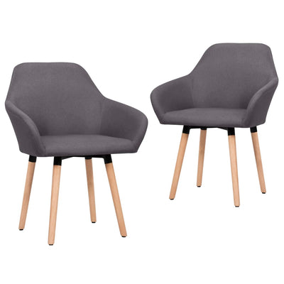 alt="Dining Chairs 2 pcs Dark Grey Fabric"
