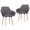 alt="Dining Chairs 2 pcs Dark Grey Fabric"