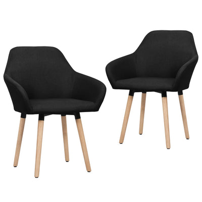 alt="Dining Chairs 2 pcs Black Fabric"