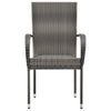 Stackable Outdoor Chairs 6 pcs Grey Poly Rattan