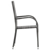 Stackable Outdoor Chairs 6 pcs Grey Poly Rattan