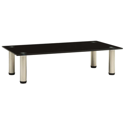alt="TV Stand Black 60x35x17 cm Tempered Glass"