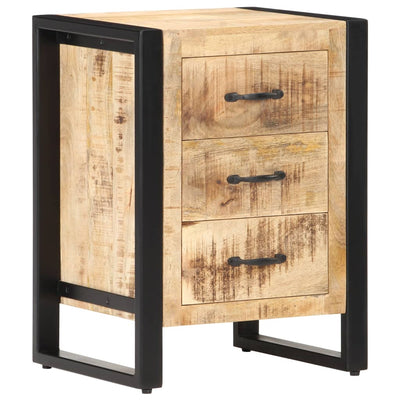 alt="Bedside Cabinet 40x35x55 cm Solid Mango Wood""